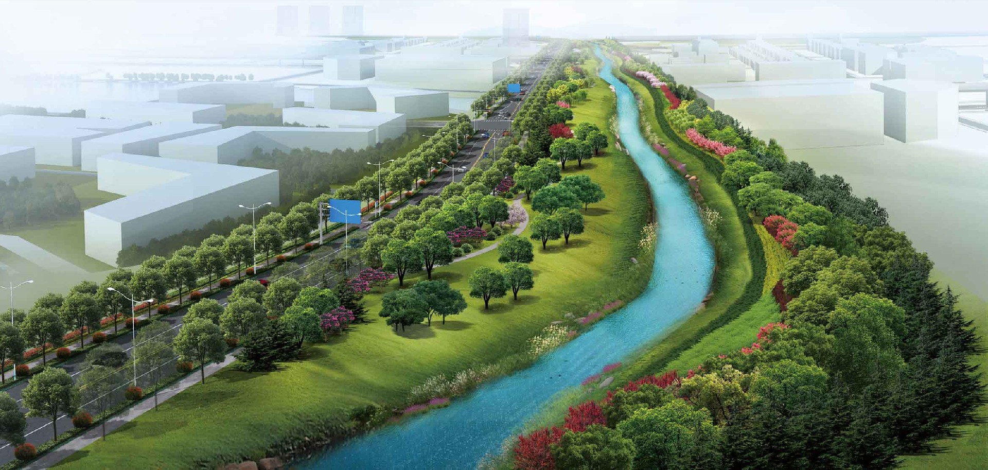 中国-上合示范区邓家庄河道景观